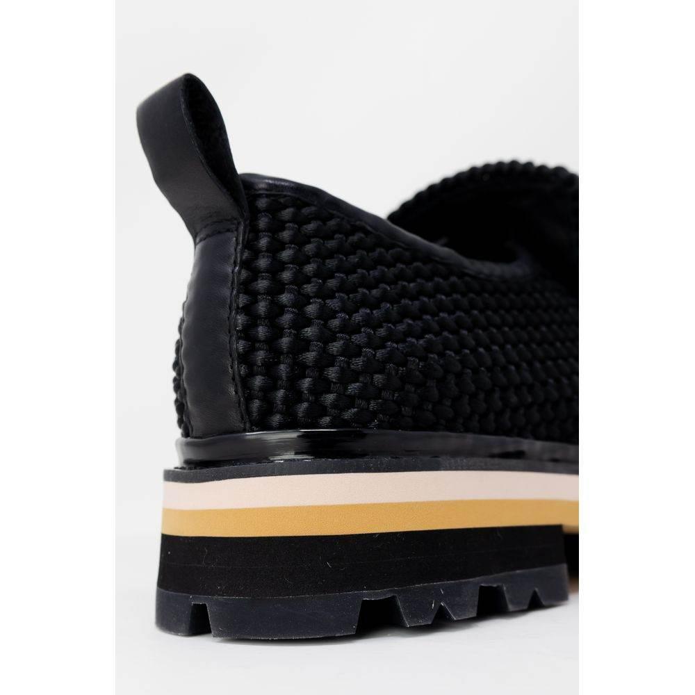 ASH Black Leather Flat Shoe - Hilstor