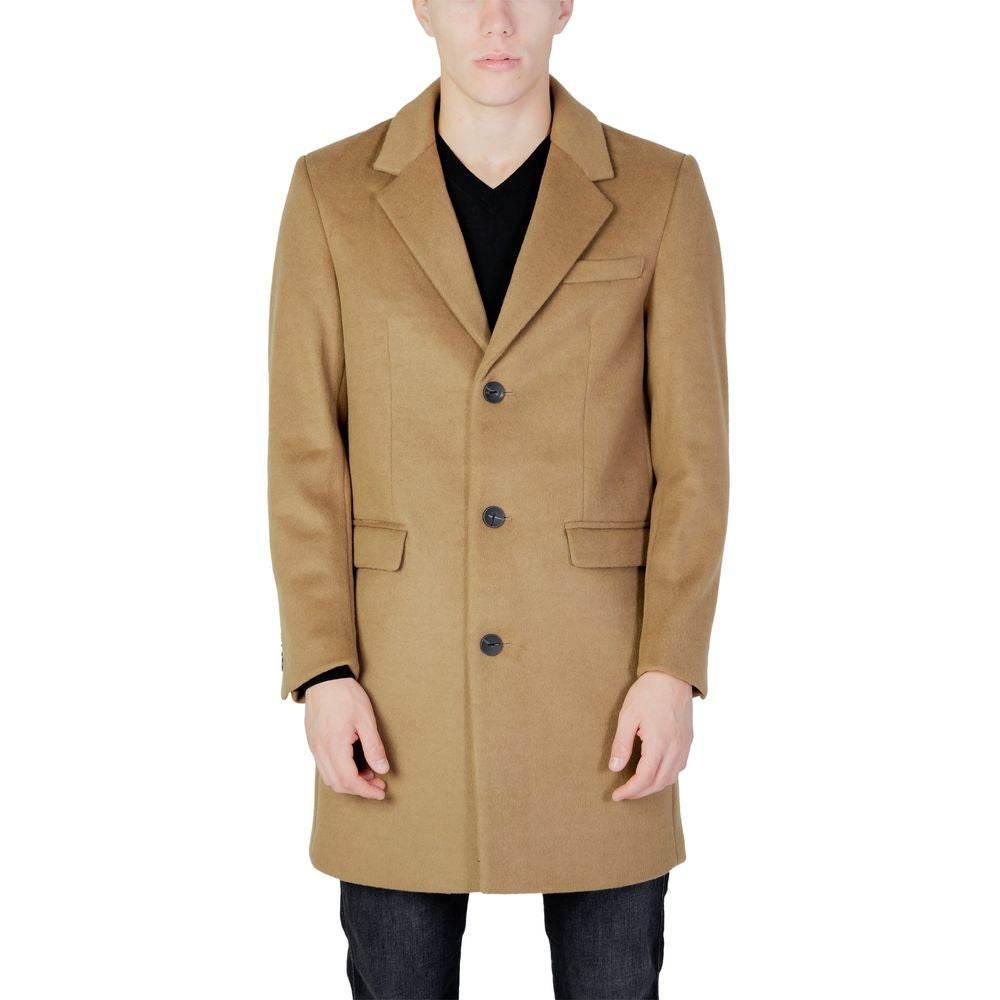 Antony Morato Beige Polyester Coat - Hilstor