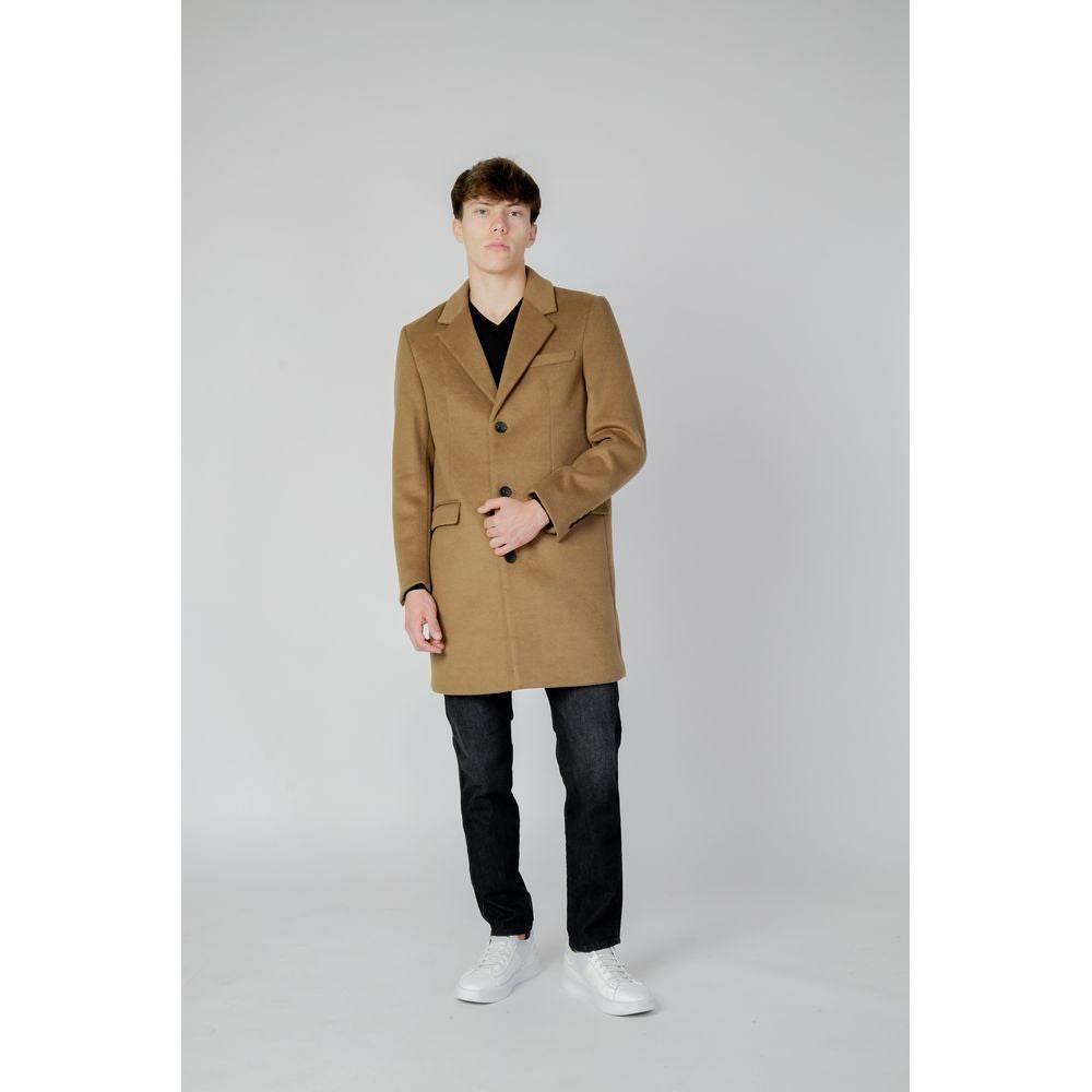Antony Morato Beige Polyester Coat - Hilstor