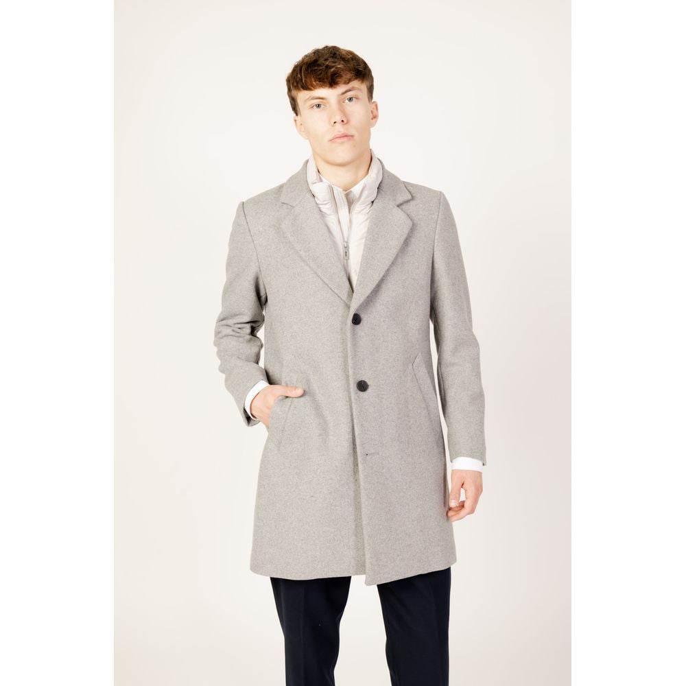 Antony Morato Gray Polyester Coat - Hilstor