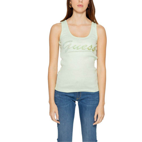 Guess Turquoise Cotton Tops & T-Shirt - Hilstor