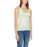 Guess Turquoise Cotton Tops & T-Shirt - Hilstor