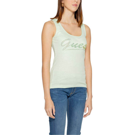 Guess Turquoise Cotton Tops & T-Shirt - Hilstor