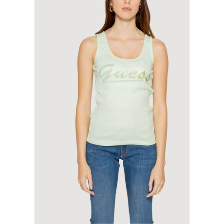 Guess Turquoise Cotton Tops & T-Shirt - Hilstor