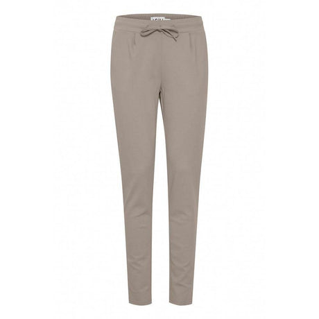 ICHI Beige Polyester Pant - Hilstor