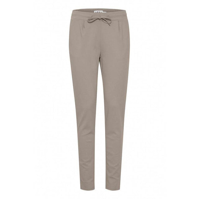 ICHI Beige Polyester Pant - Hilstor