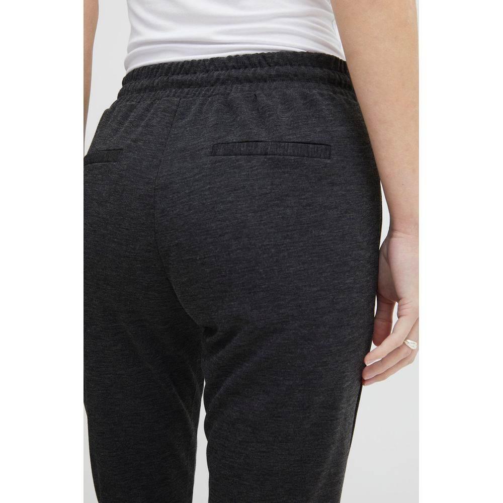 ICHI Gray Polyester Pant - Hilstor