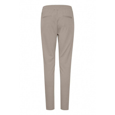 ICHI Beige Polyester Pant - Hilstor