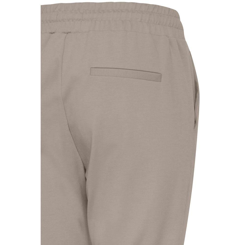 ICHI Beige Polyester Pant - Hilstor