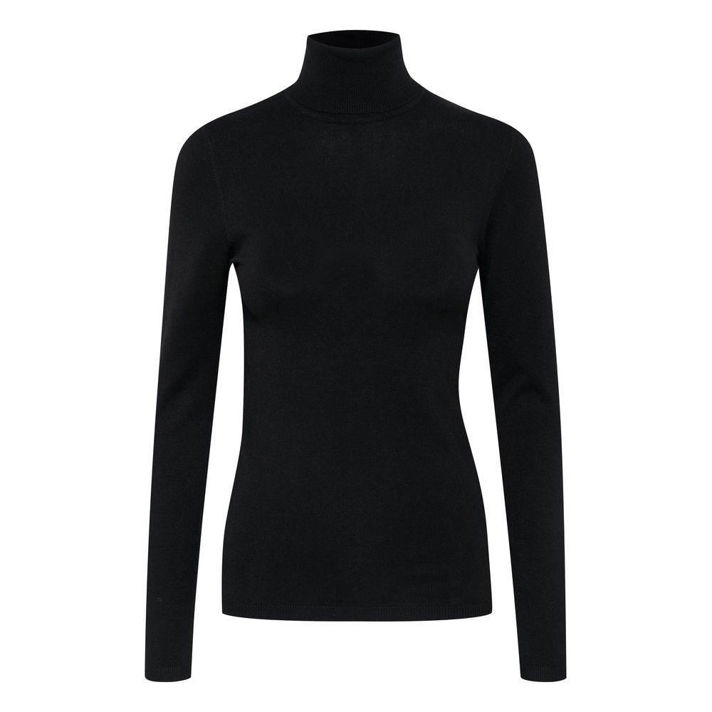 ICHI Black Viscose Turtleneck - Hilstor