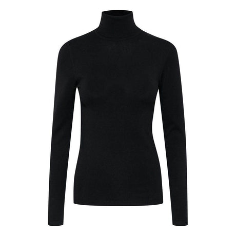 ICHI Black Viscose Turtleneck - Hilstor