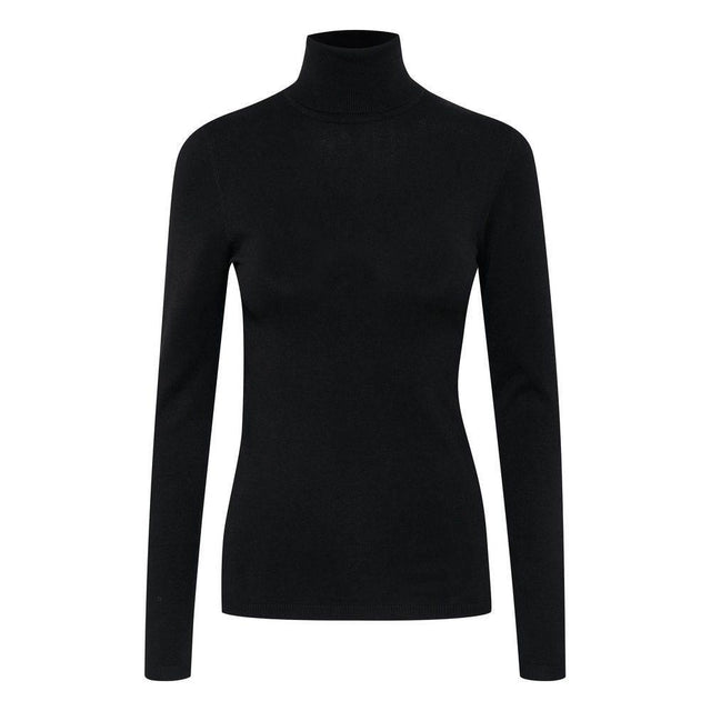 ICHI Black Viscose Turtleneck - Hilstor