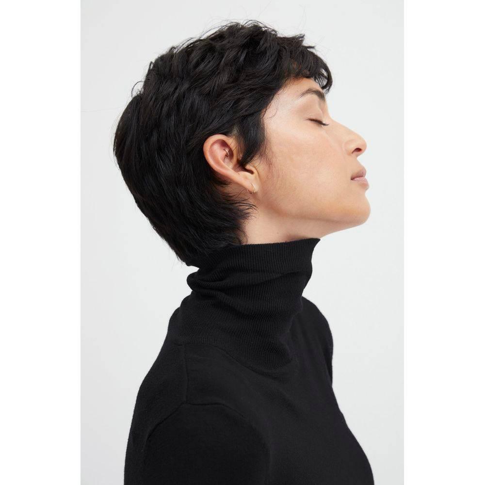 ICHI Black Viscose Turtleneck - Hilstor