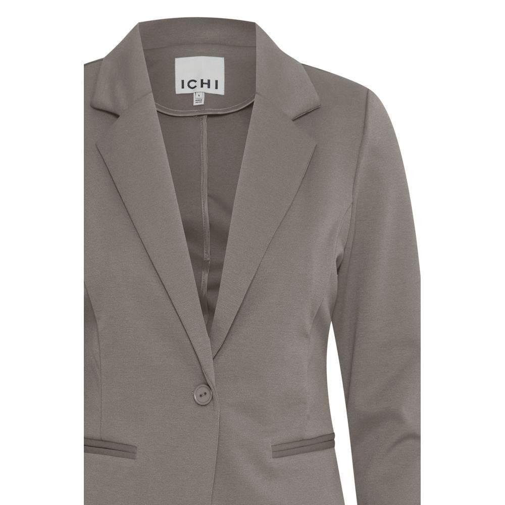 ICHI Gray Polyester Suits & Blazer - Hilstor