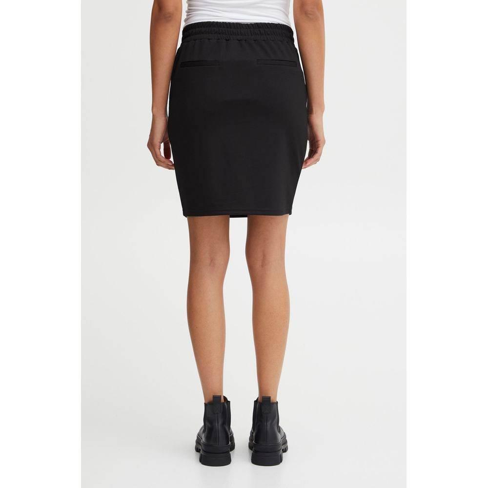 ICHI Black Polyester Skirt - Hilstor