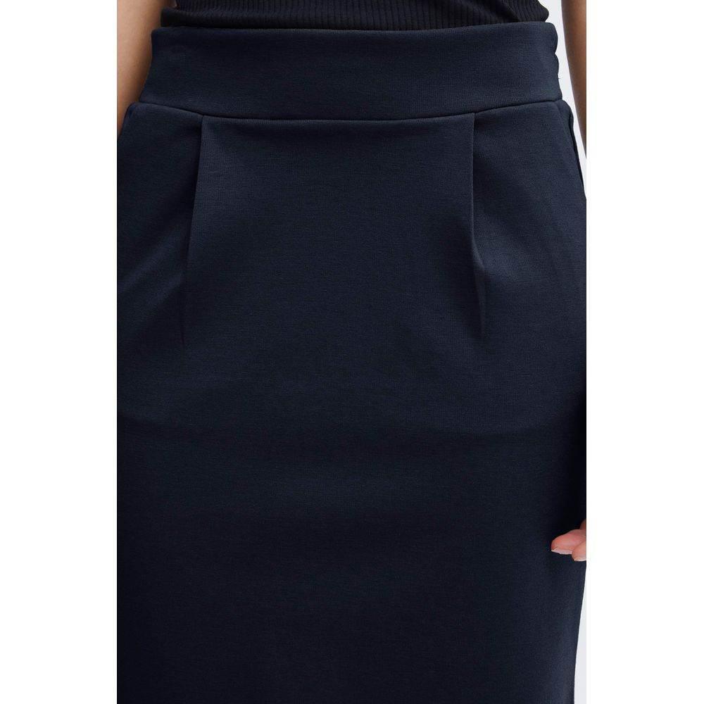ICHI Blue Polyester Skirt - Hilstor