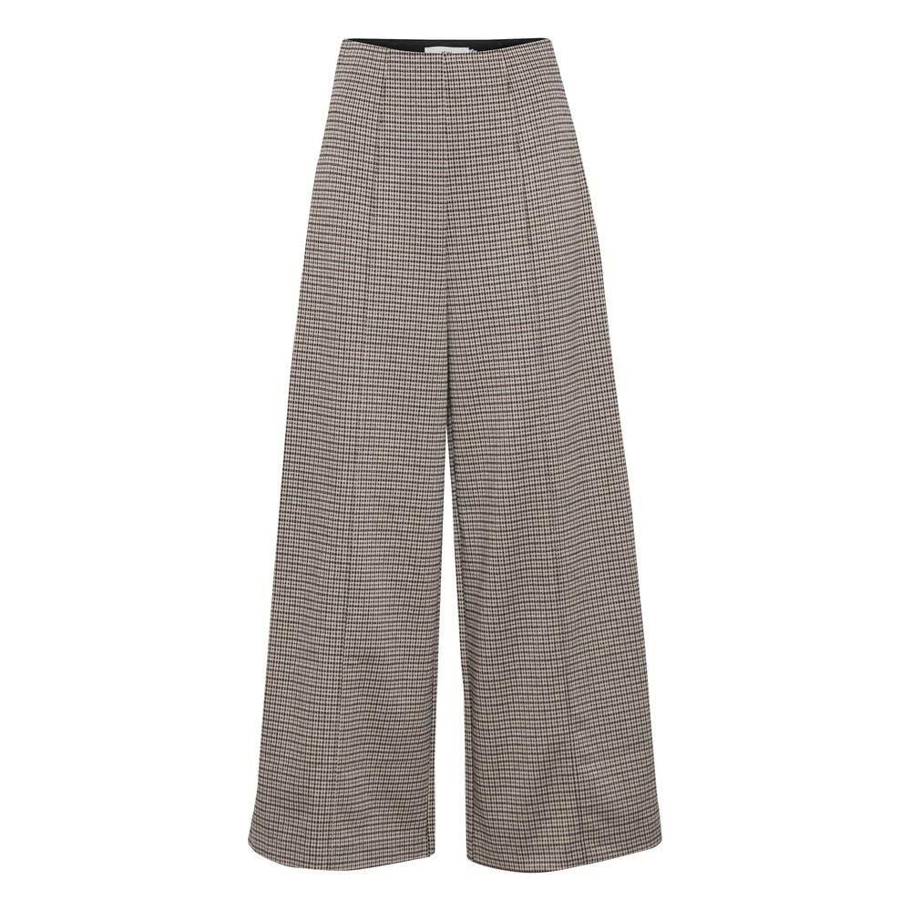 ICHI Beige Polyester Pant - Hilstor