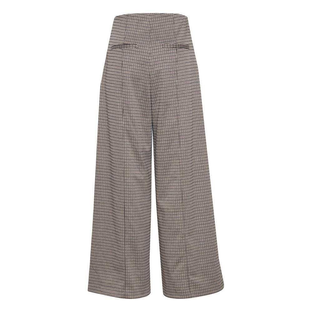 ICHI Beige Polyester Pant - Hilstor