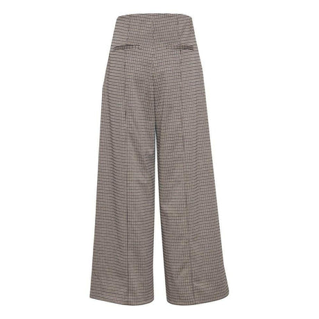 ICHI Beige Polyester Pant - Hilstor
