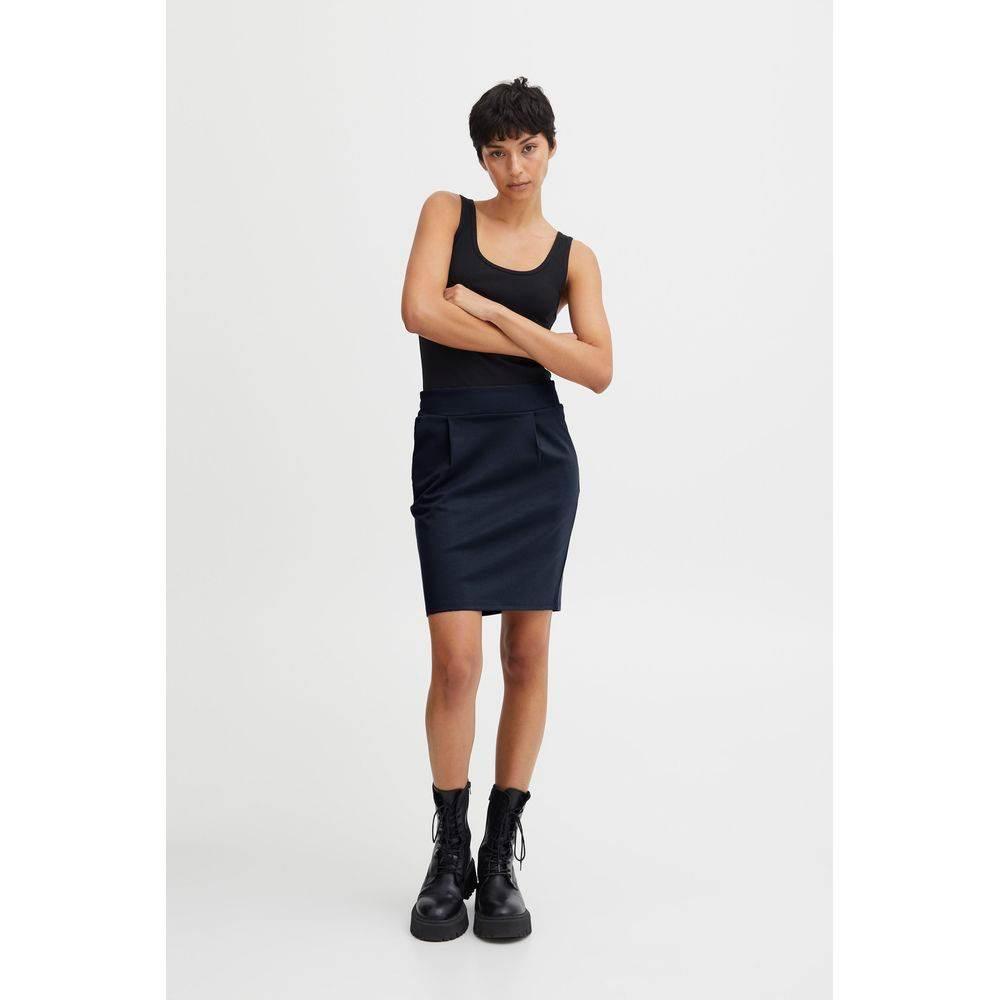 ICHI Blue Polyester Skirt - Hilstor