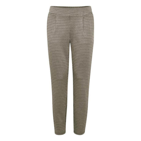 ICHI Beige Polyester Pant - Hilstor