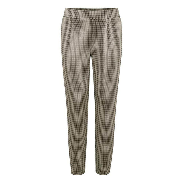 ICHI Beige Polyester Pant - Hilstor