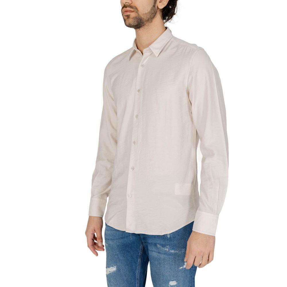Antony Morato Beige Viscose Shirt - Hilstor
