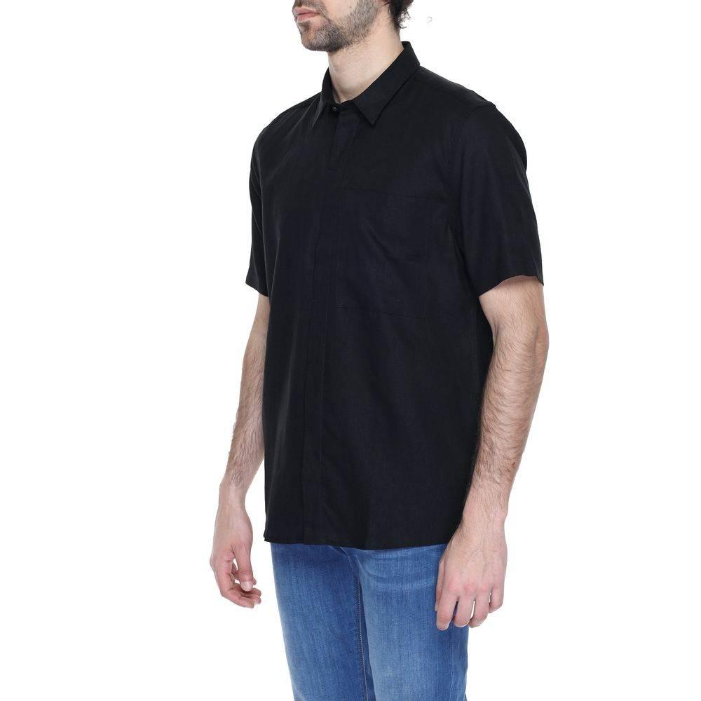 Antony Morato Black Linen Shortsleeve - Hilstor