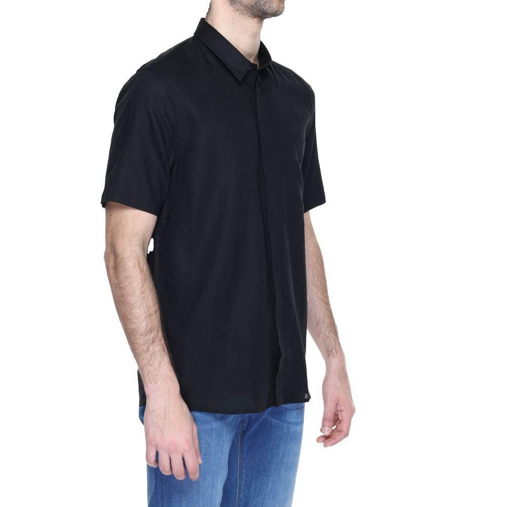 Antony Morato Black Linen Shortsleeve - Hilstor
