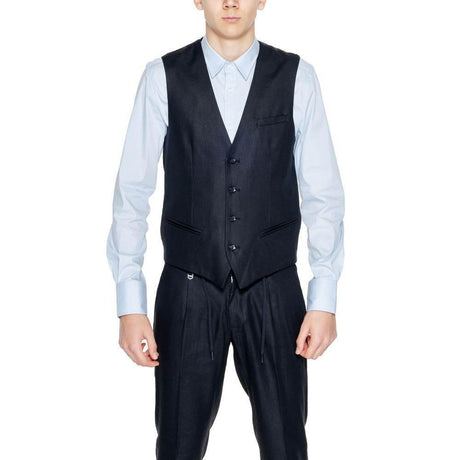 Antony Morato Black Linen Vest - Hilstor