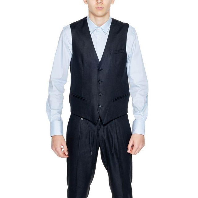 Antony Morato Black Linen Waistcoat - Hilstor