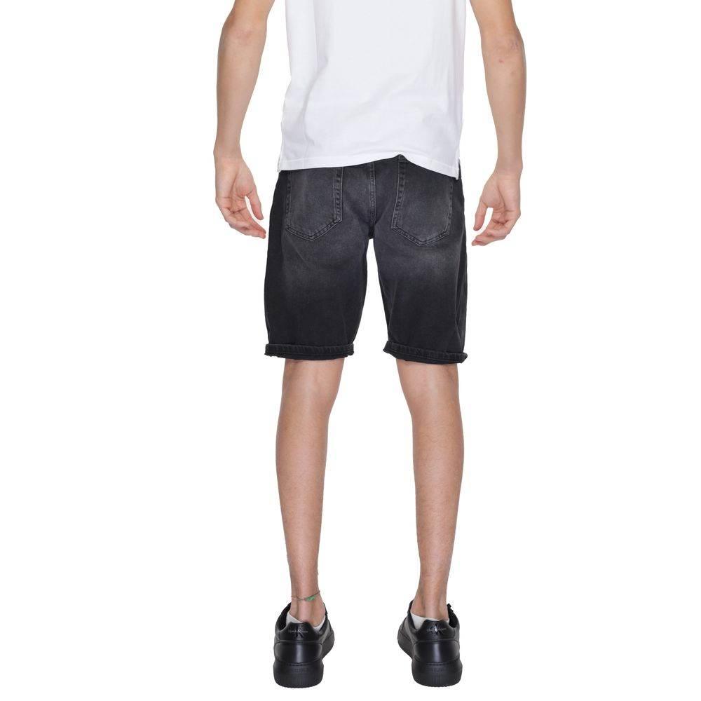 Antony Morato Black Cotton Bermuda - Hilstor
