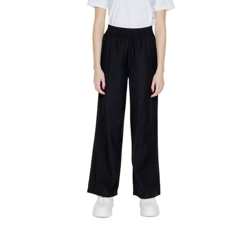 Jacqueline De Yong Black Viscose Pant - Hilstor