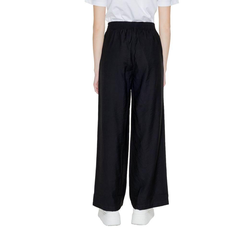 Jacqueline De Yong Black Viscose Pant - Hilstor