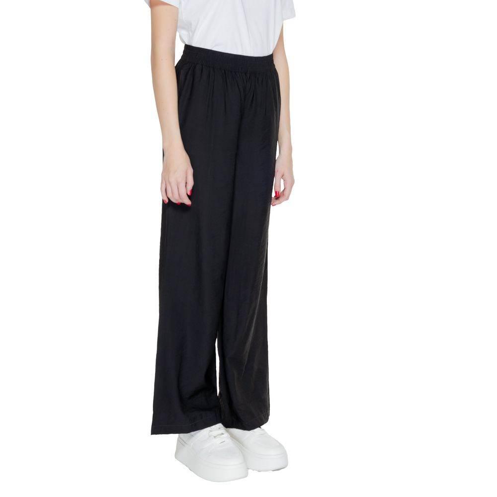 Jacqueline De Yong Black Viscose Pant - Hilstor