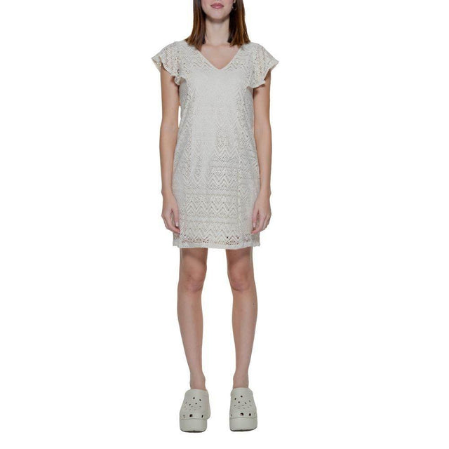 Vero Moda Beige Polyester Dress - Hilstor