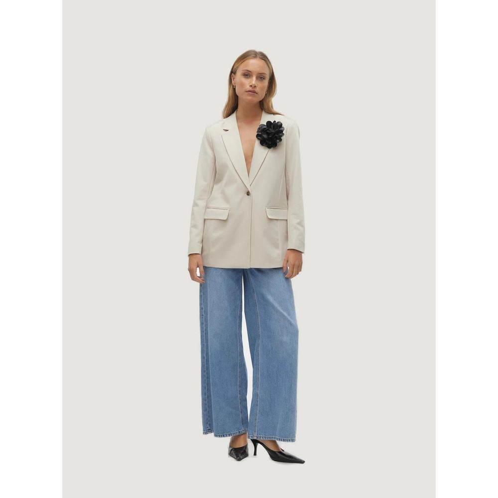Vero Moda Beige Polyester Suits & Blazer - Hilstor