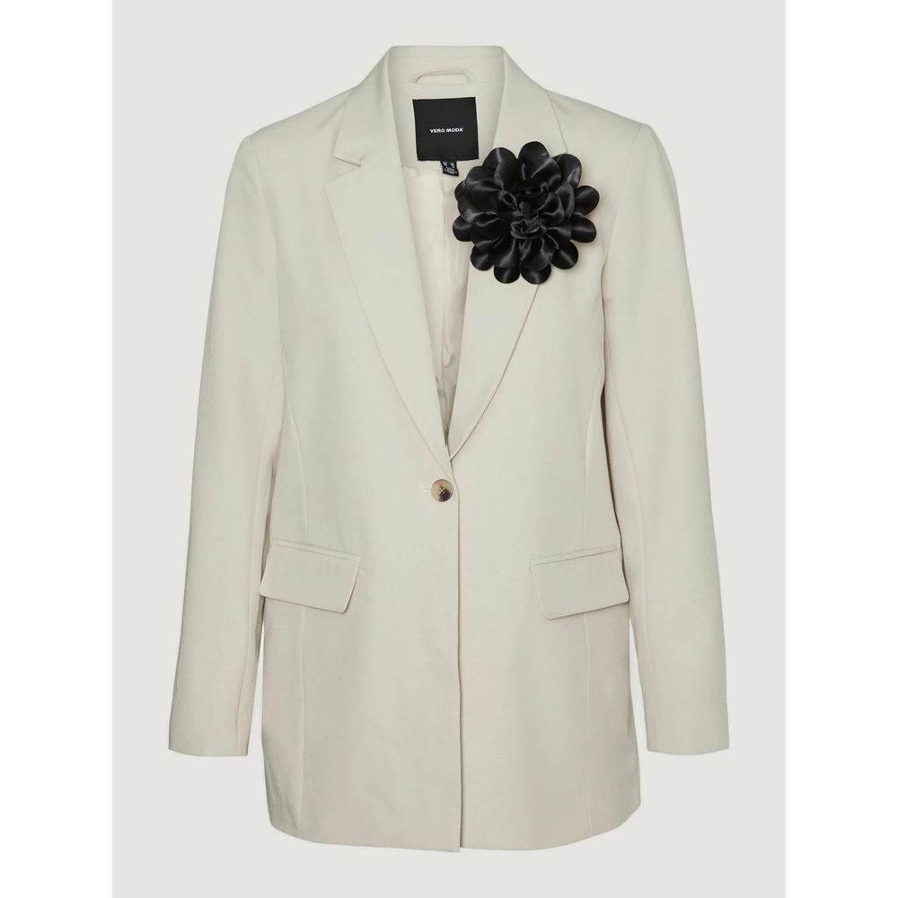 Vero Moda Beige Polyester Suits & Blazer - Hilstor