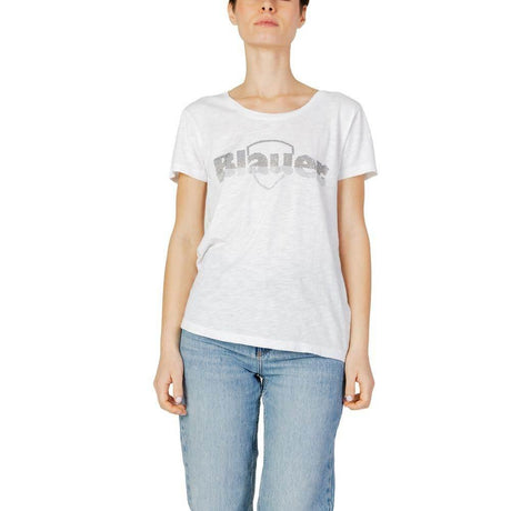 Blauer White Cotton Tops & T-Shirt - Hilstor