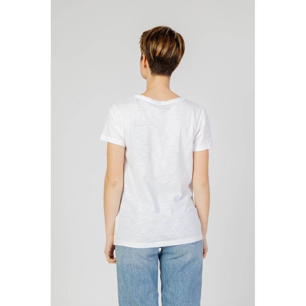 Blauer White Cotton Tops & T-Shirt - Hilstor