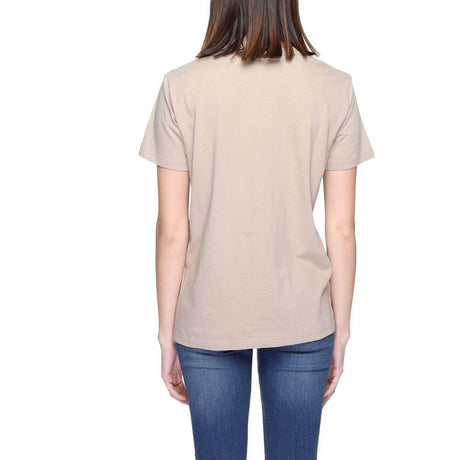 Blauer Beige Cotton Tops & T-Shirt - Hilstor