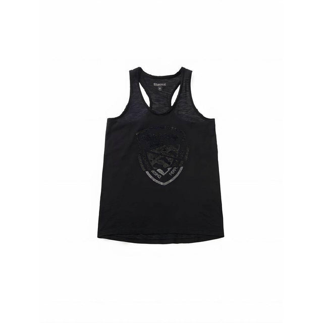Blauer Black Cotton Tops & T-Shirt - Hilstor
