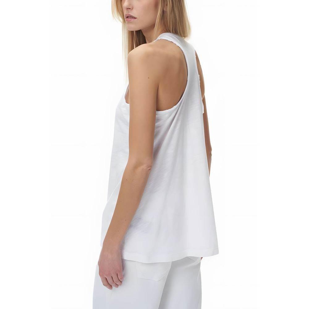 Blauer White Cotton Tops & T-Shirt - Hilstor