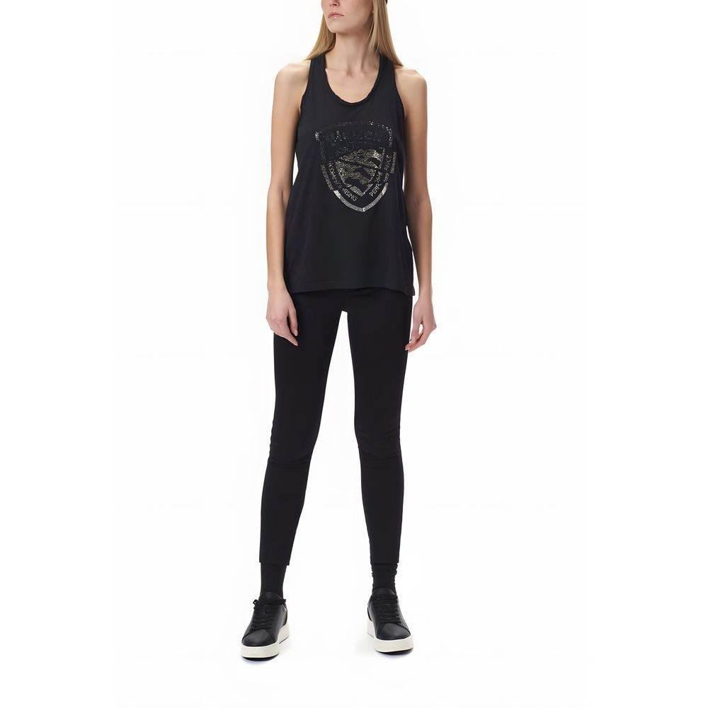 Blauer Black Cotton Tops & T-Shirt - Hilstor