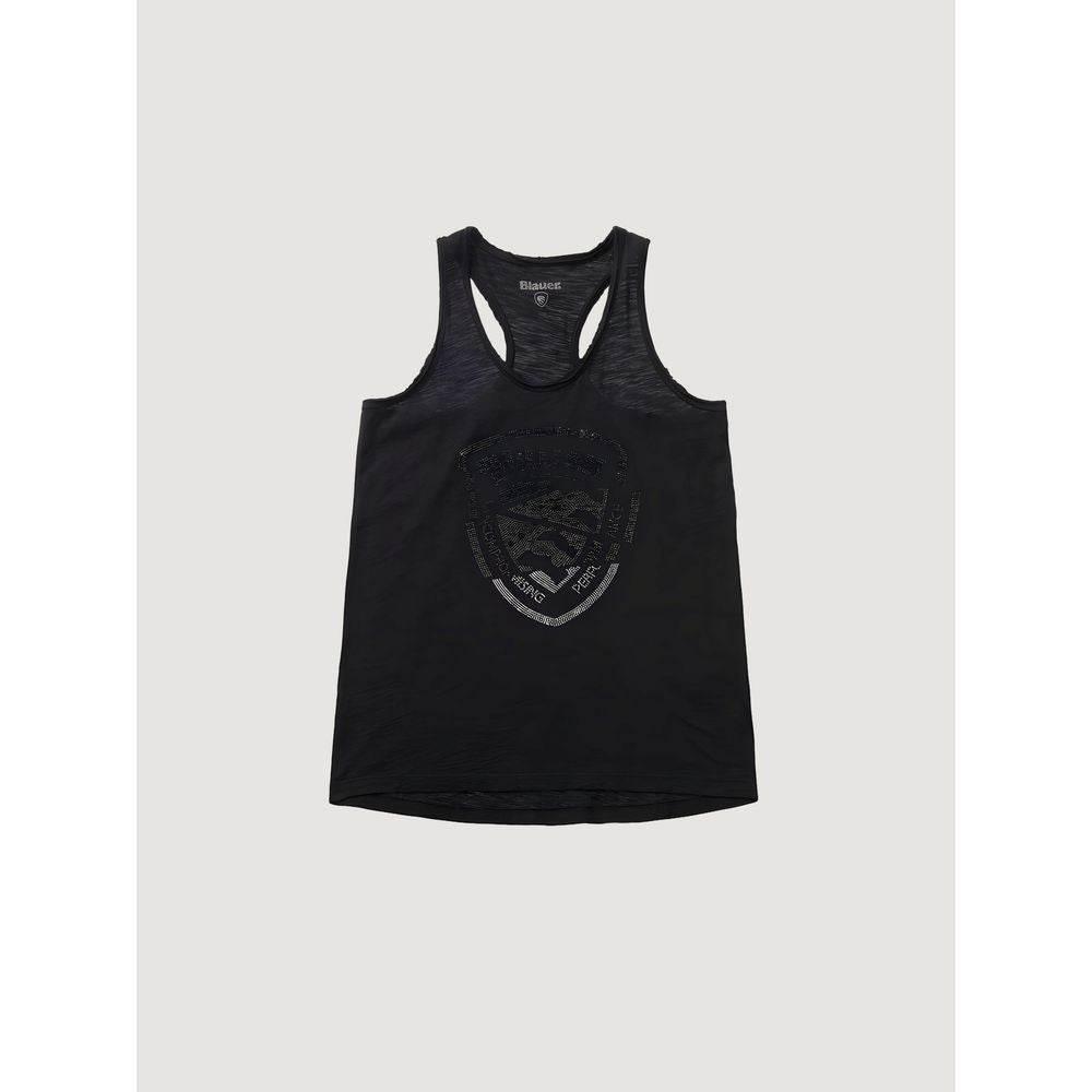 Blauer Black Cotton Tops & T-Shirt - Hilstor
