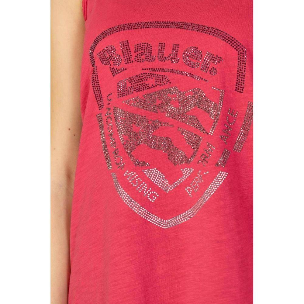 Blauer Pink Cotton Tops & T-Shirt - Hilstor