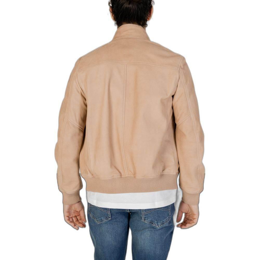 Blauer Beige Leather Jacket - Hilstor