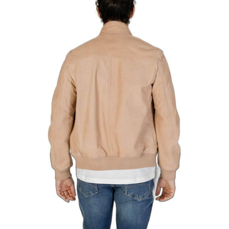 Blauer Beige Leather Jacket - Hilstor