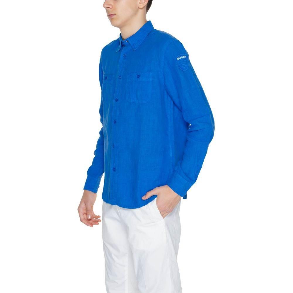 Blauer Blue Linen Shirt - Hilstor