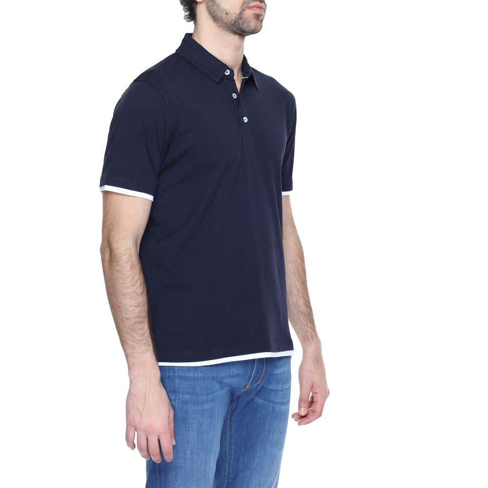 Hamaki-Ho Blue Cotton Polo Shirt - Hilstor